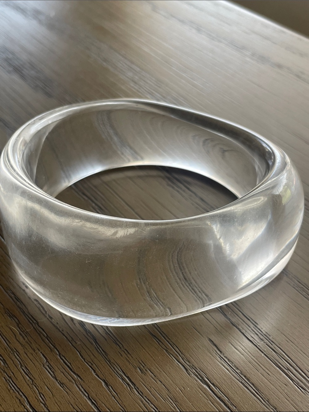 Clear Lucite Chunky Bangle Bracelet